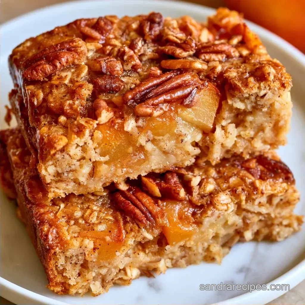 Apple Cinnamon Baked Oatmeal Bars - Sandra Recipes