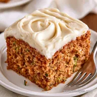 Cream Cheese Frosted Zucchini Cake with Sour Cream