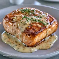Salmon with Garlic Cream Sauce for 4