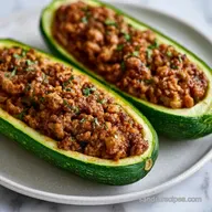 Stuffed Zucchini Boats with Ground Beef