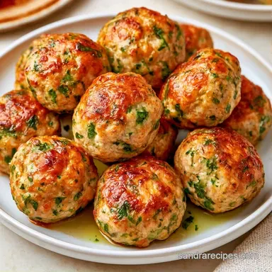 Baked Turkey Pesto Meatballs Meal Prep Recipe Card