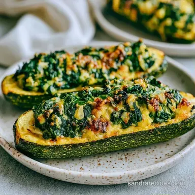 Baked Zucchini Boats with Garlic for 4 Recipe Card