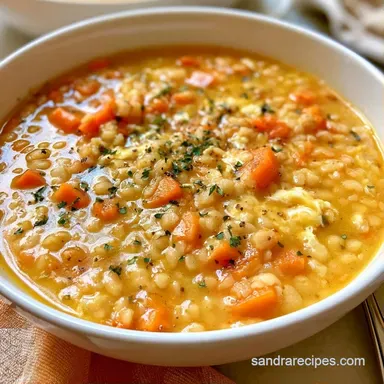 Chicken Pastina Soup with Egg: Silky Recipe Card