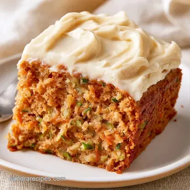 Cream Cheese Frosted Zucchini Cake Baked Recipe Card