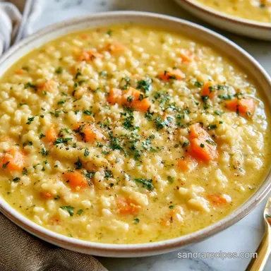 Creamy Chicken Pastina Soup One-Pot Recipe Card
