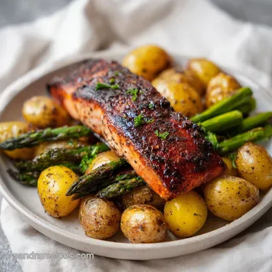 Easy One Pan Baked Salmon for 4 Servings