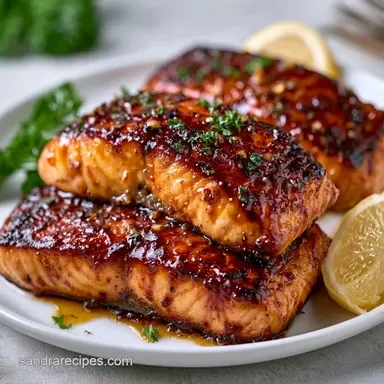 Honey Garlic Glazed Salmon in 20 Minutes Recipe Card