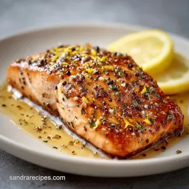 Lemon Pepper Salmon Recipe for 4 Servings Recipe Card