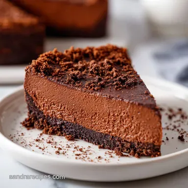 Easy No Bake Chocolate Cheesecake for 10 Recipe Card