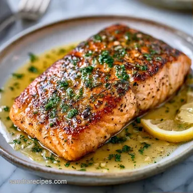 Pan Seared Salmon with Garlic Butter Recipe Card