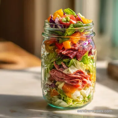 Quick Meal Prep Mason Jar Salads: 4 Jars Recipe Card