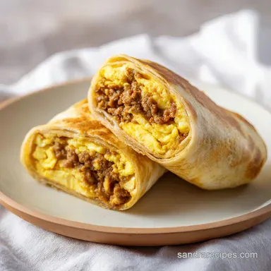 Simple Make Ahead Breakfast Burritos Recipe Card