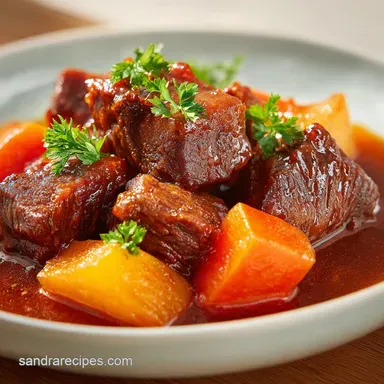 Slow Cooker Beef Stew for 8 Servings Recipe Card