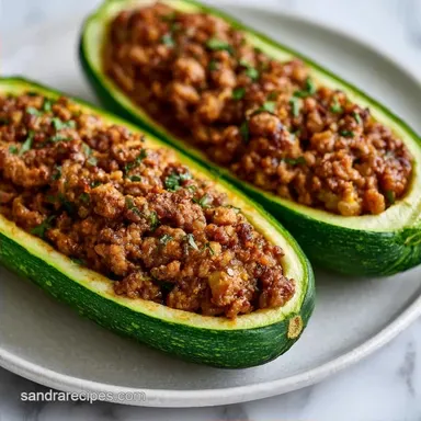 Stuffed Zucchini Boats with Ground Beef