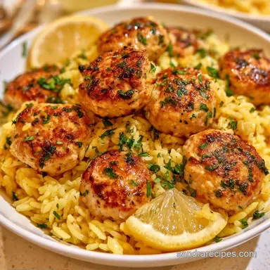 One-Skillet Turkey Meatballs Rice