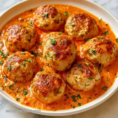 Turkey Meatballs in Red Pepper: Baked
