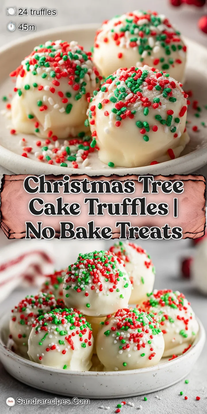 Extreme close-up of a smooth, velvety green cake truffle adorned with tiny, shimmering rainbow sprinkles and a gold tip.