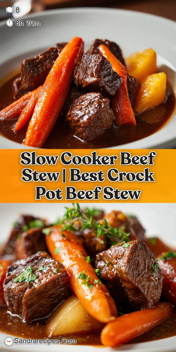 Close-up of tender, slow-cooked beef chunks and soft carrots coated in a thick, glistening brown savory sauce.