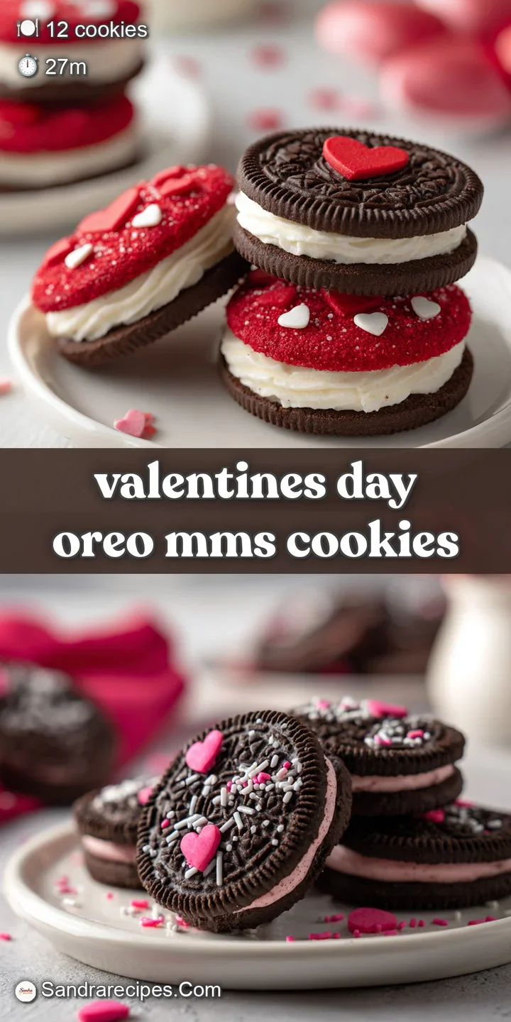 valentines day oreo mms cookies - appetizing dish ready to serve
