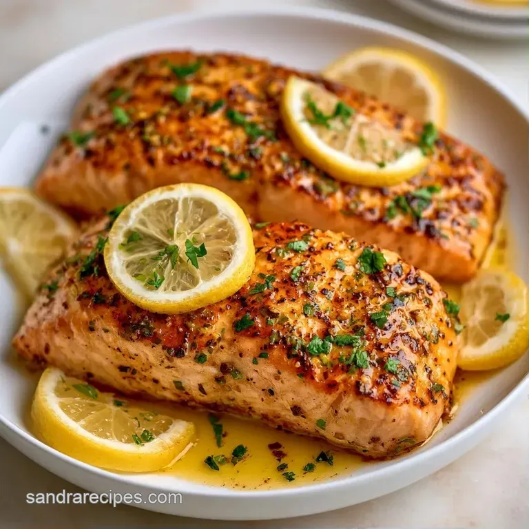 Seared pink salmon fillet paired with bright green asparagus and a lemon wedge on a minimalist dark slate platter.