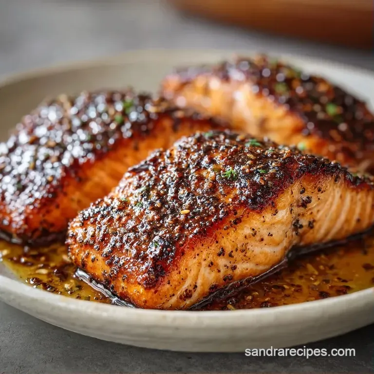 Perfectly seared pink fish fillets served on a bed of steamed asparagus with a drizzle of glossy butter sauce.
