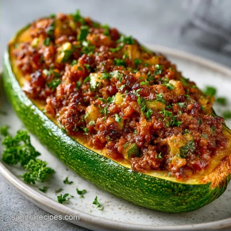 Easy Baked Stuffed Zucchini with Ground Beef