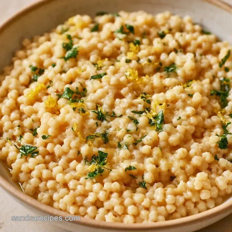 A shallow ceramic bowl filled with buttery yellow pasta, topped with fresh lemon slices and a sprig of green parsley.
