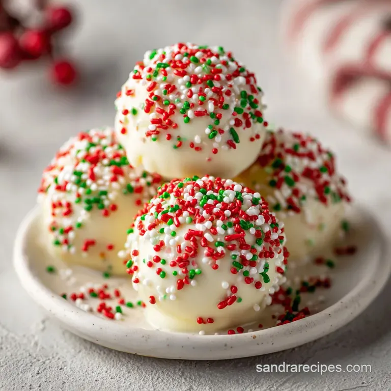 Elegant row of velvety green cake truffles on a dark slate board, accented with powdered sugar and fresh holly leaves.