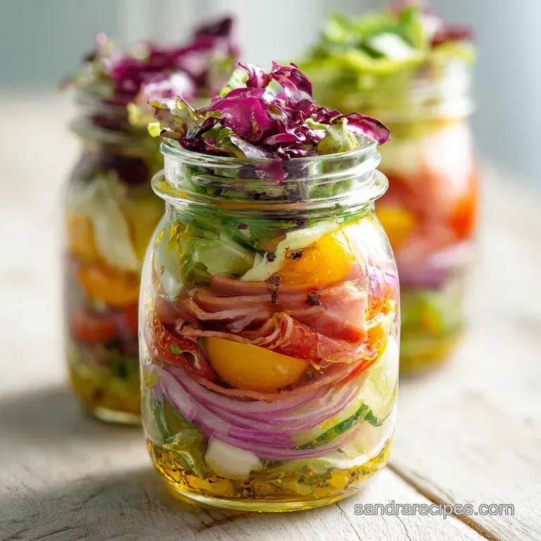 High-Protein Grinder Mason Jar Salad: Zesty and Crisp