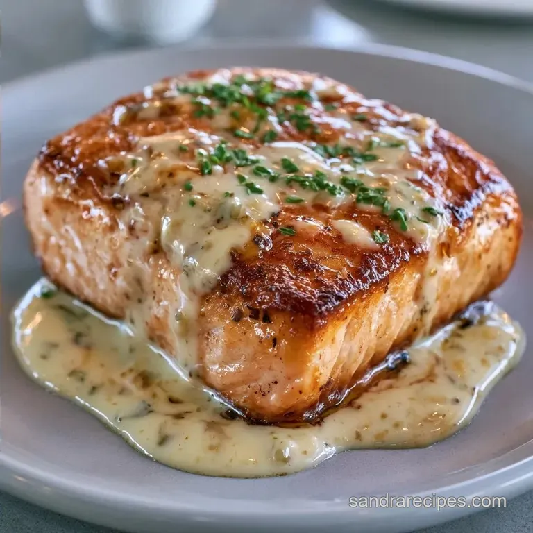 Restaurant-Style Salmon with Garlic Cream Sauce