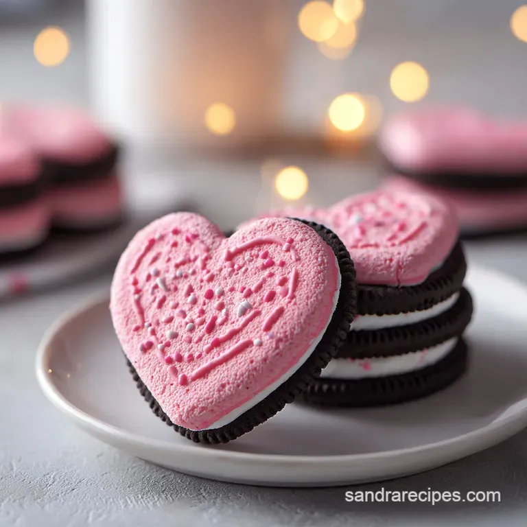 valentines day oreo mms cookies - appetizing dish ready to serve